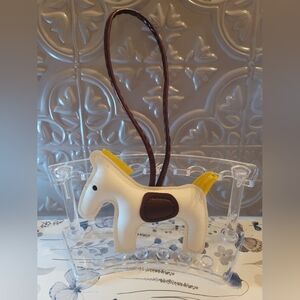 Rodeo Horse Bag Charm White w/yellow & brown accents